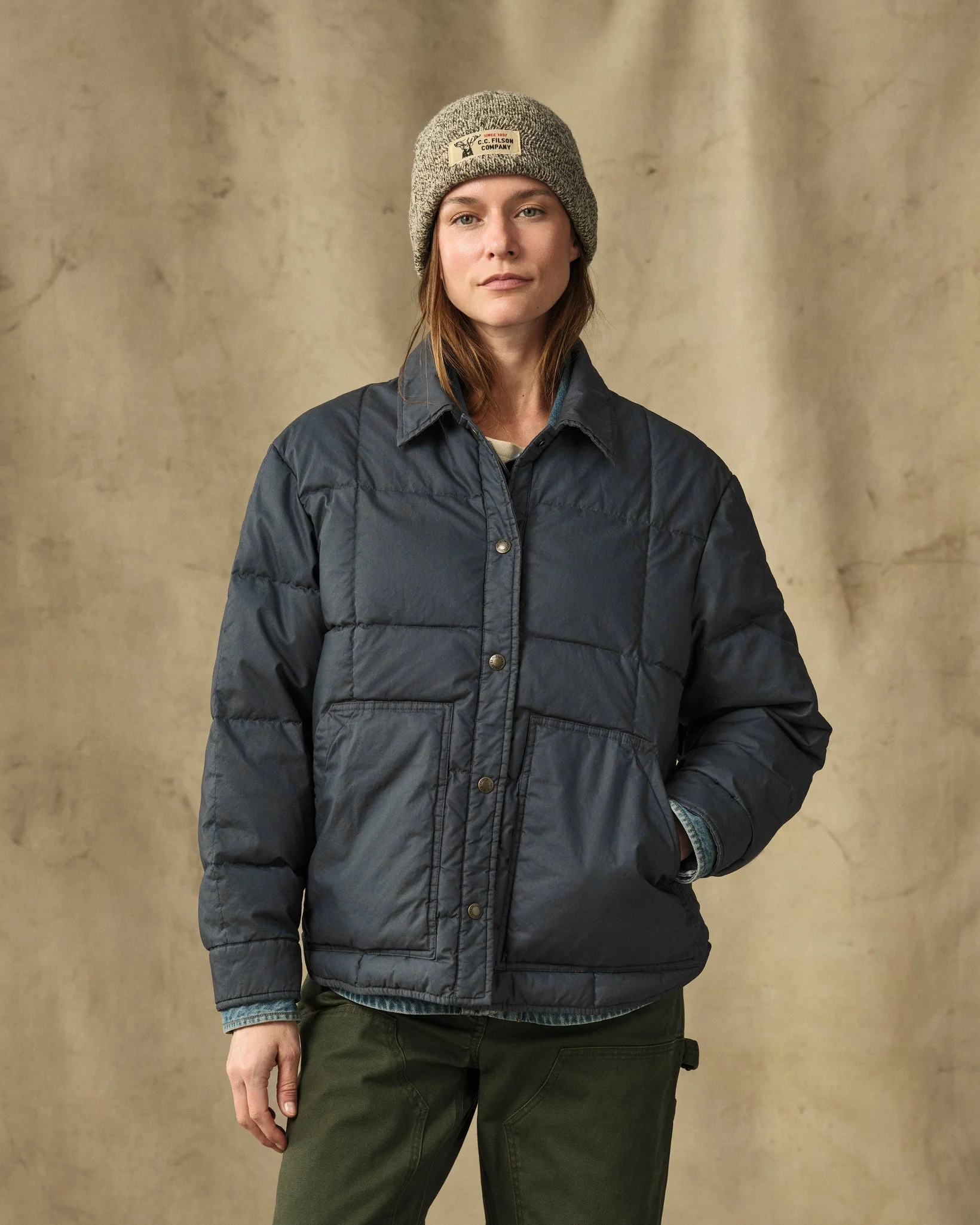 Women's Heritage Cotton Down Jacket - Bluefin