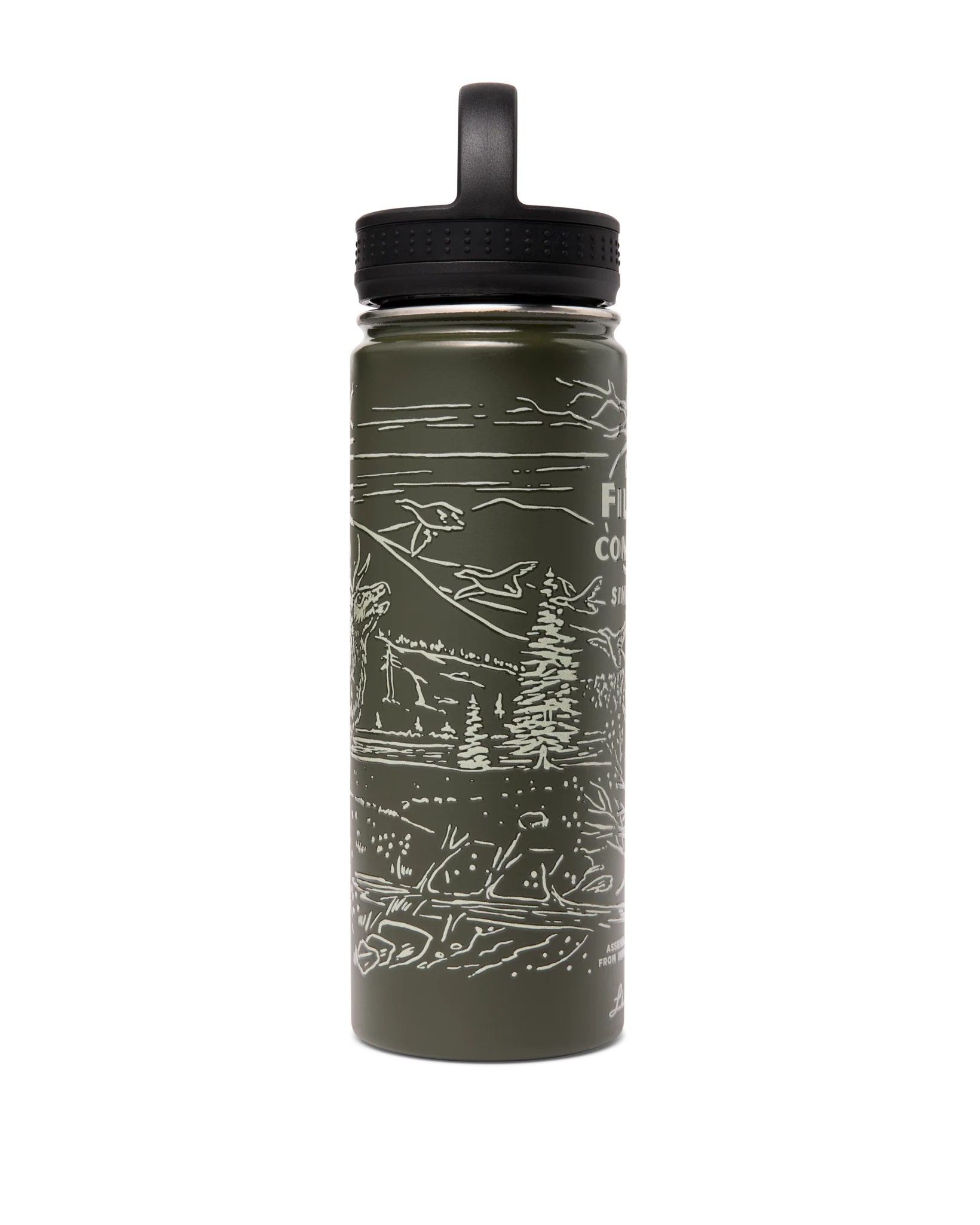 Insulated Water Bottle - Green / Wildlife
