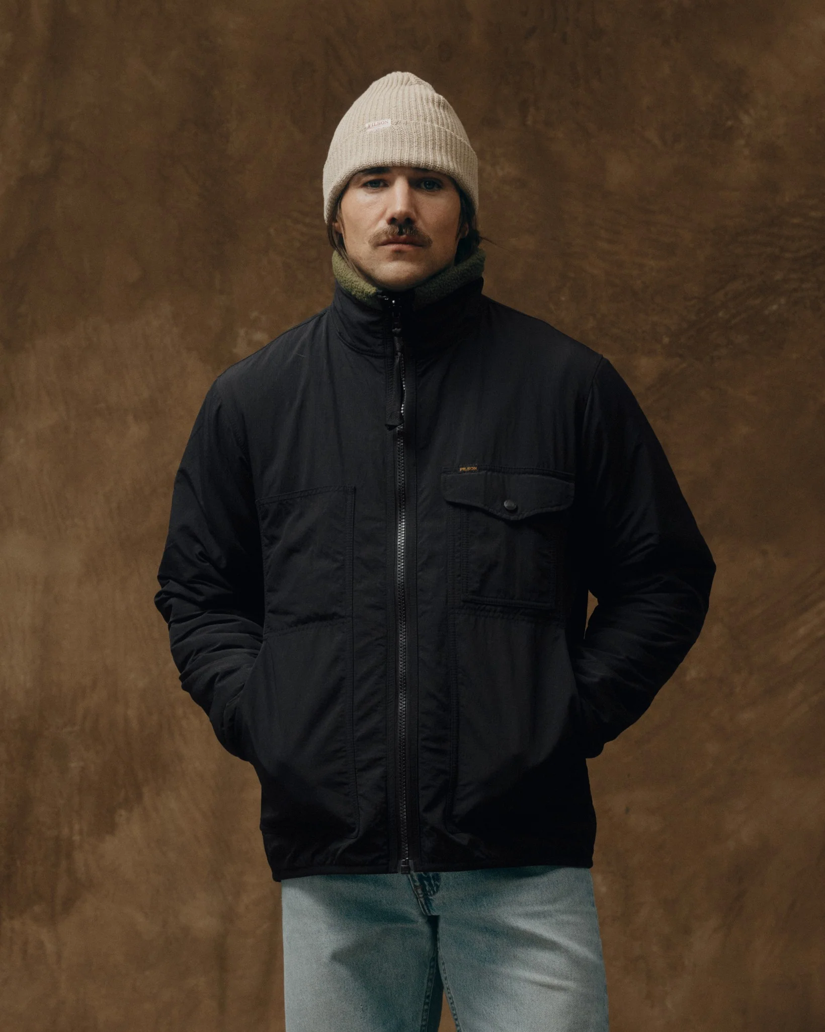 Reversible Pile Fleece Jacket - Dark Olive Drab