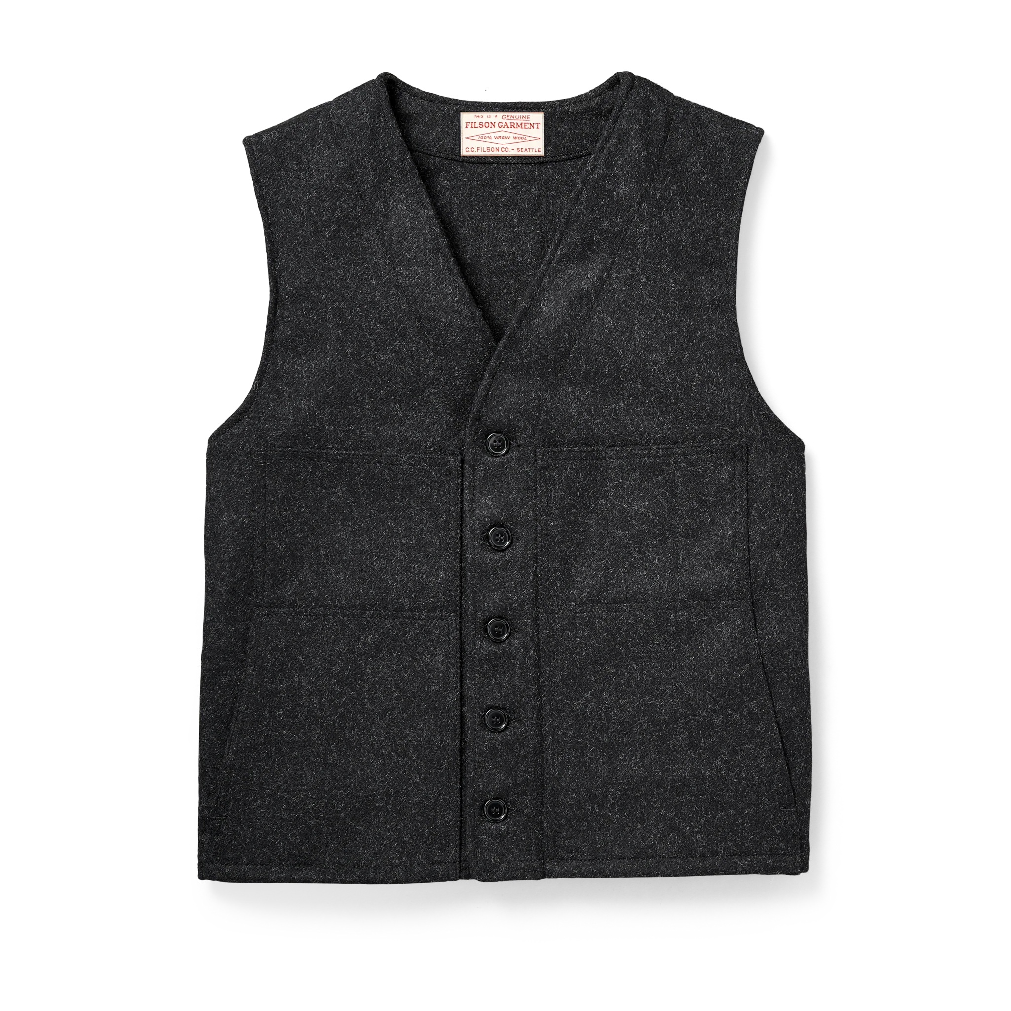 Mackinaw Wool Vest - Charcoal