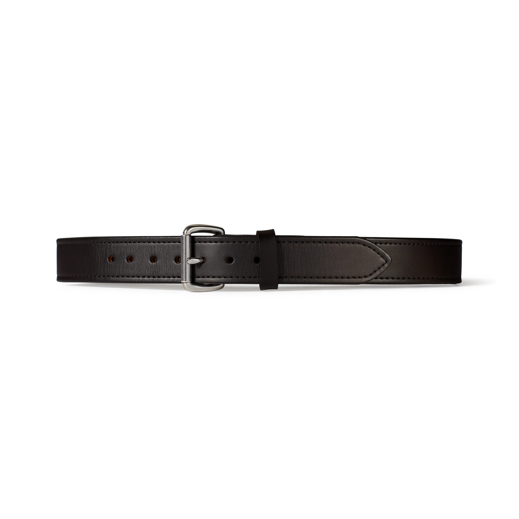 1.5 Double Bridle Leather Belt - Brown Leather/Stainless Steel