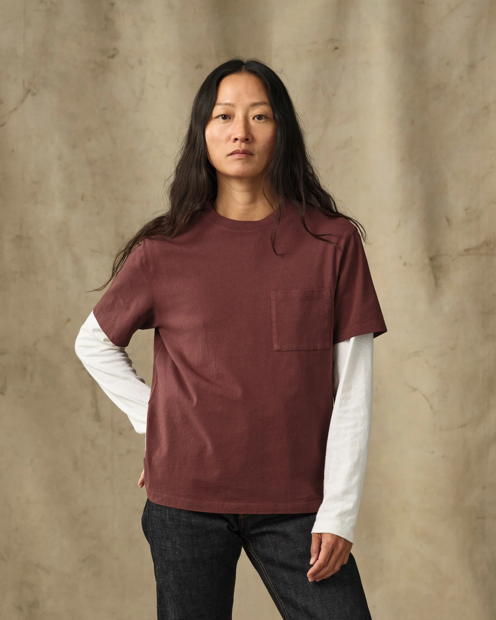 Women's Short Sleeve Pocket Tee - Loam Brown