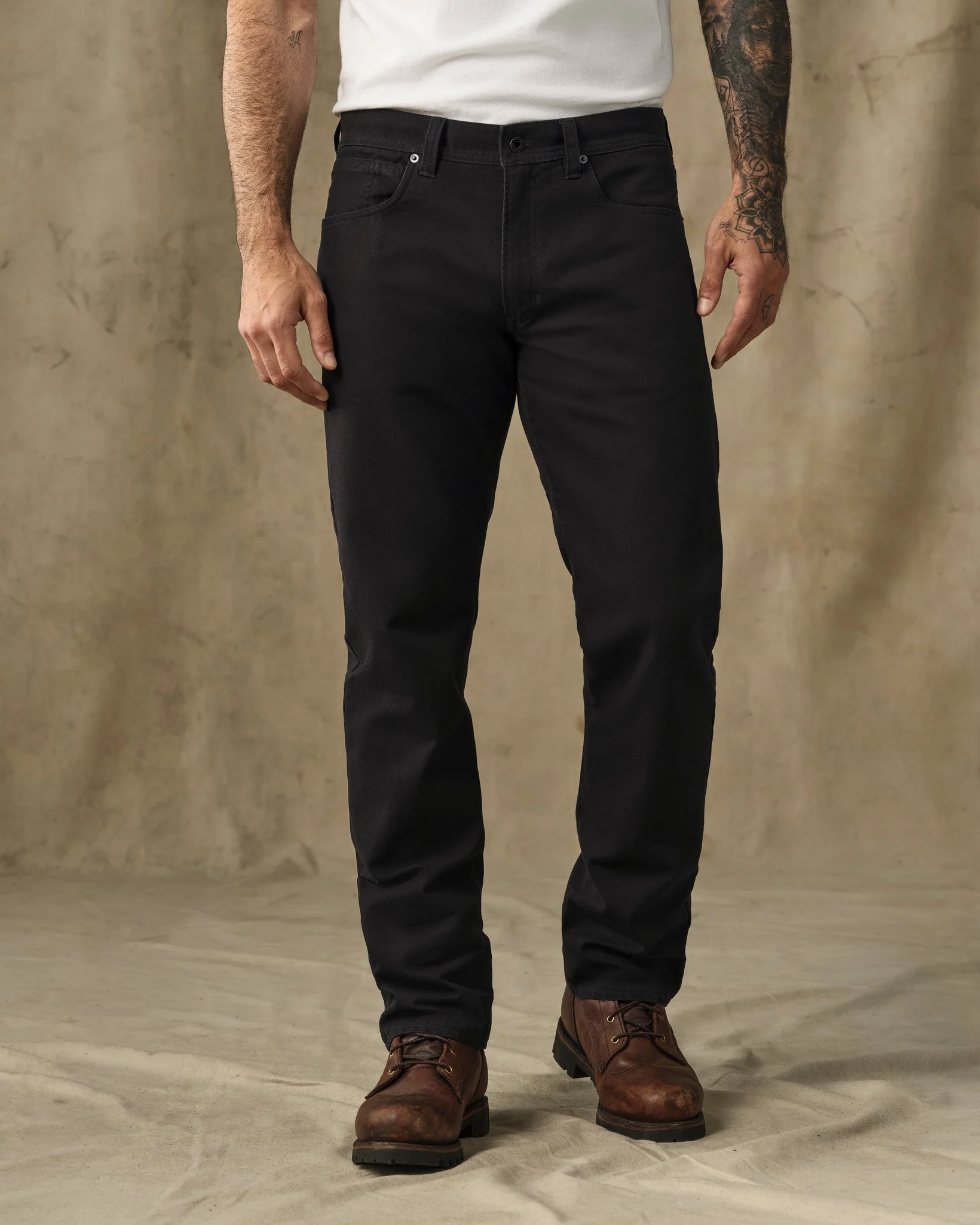 Dry Tin Cloth 5-Pocket Pants - Black