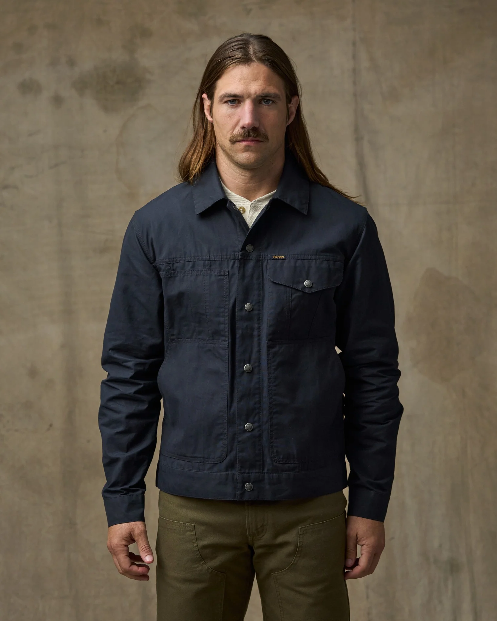 Dry Wax Short Cruiser Jacket - Navy