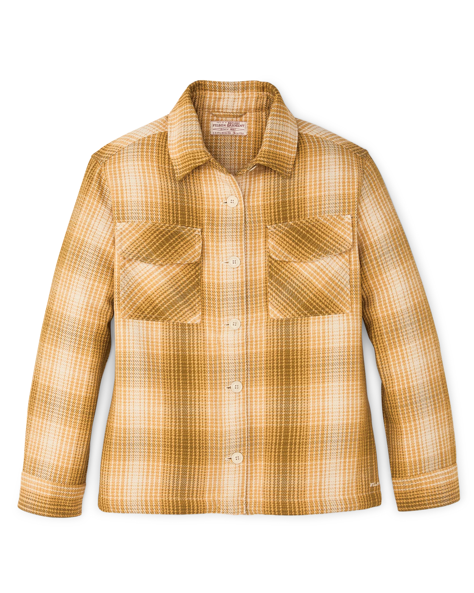 Women's Deer Island Jac-shirt - Ochre / Cream Plaid