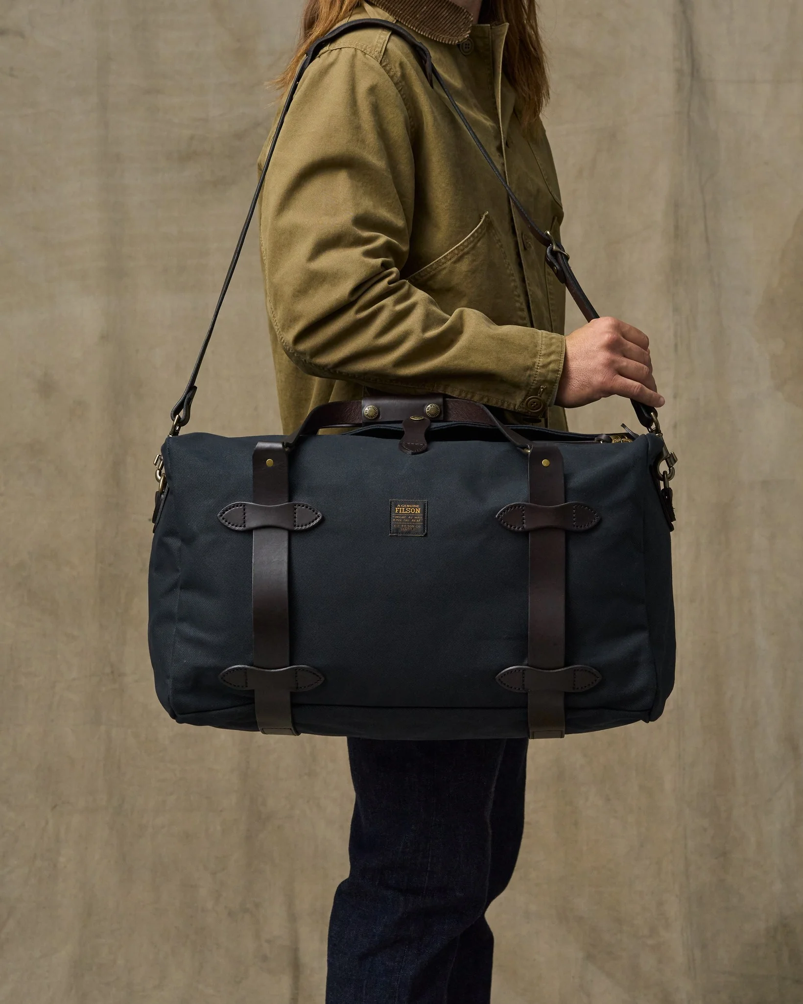 Medium Rugged Twill Duffle Bag - Navy