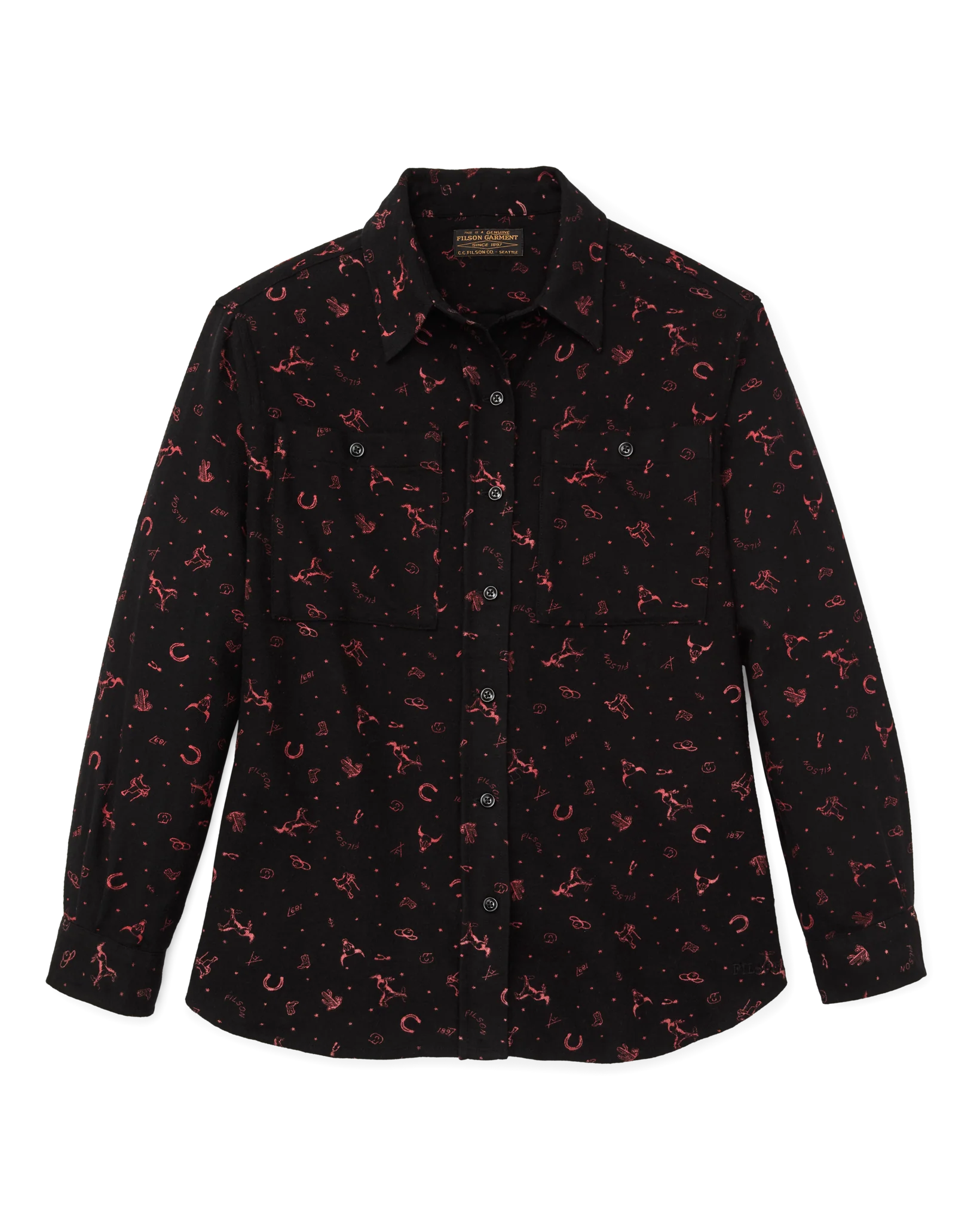 The Women's Rangeland Flannel Shirt - Black / Red Western
