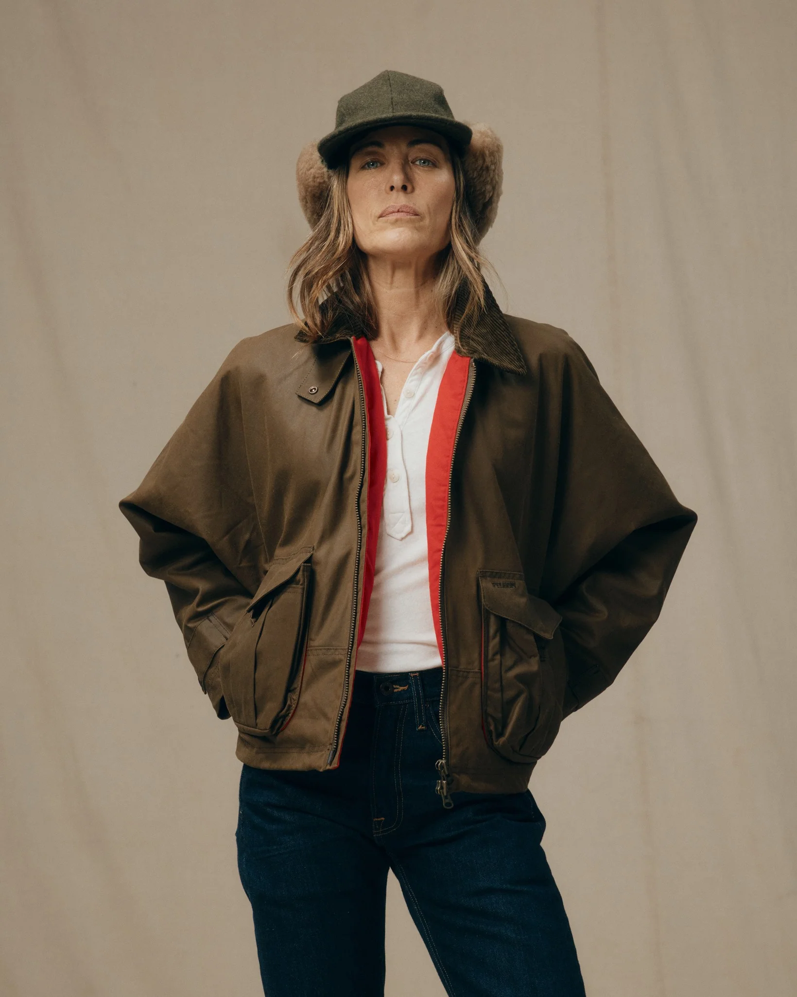 Women's Shelter Cloth Short Work Jacket - Dark Tan