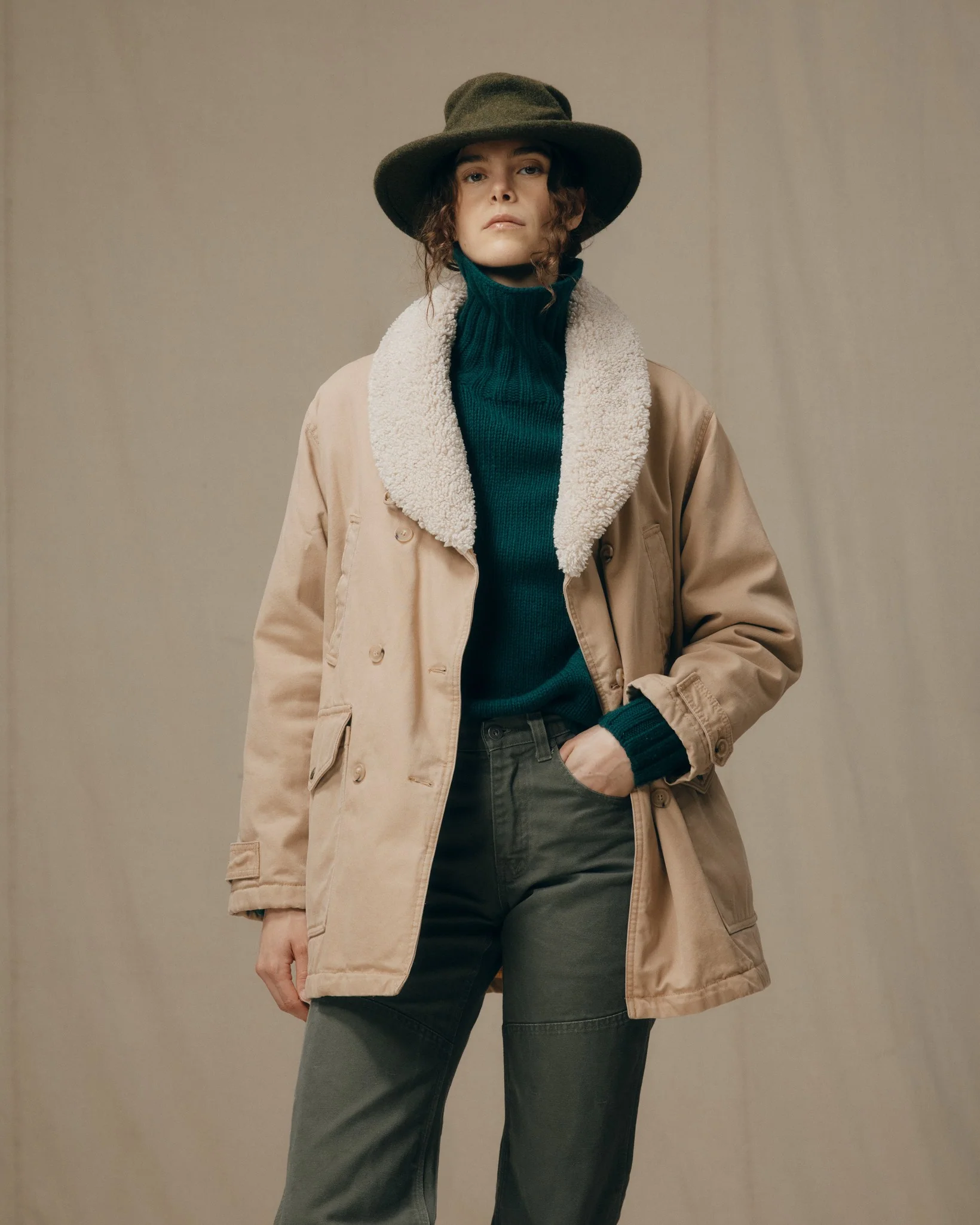 Women's Canvas Packer Coat - Natural