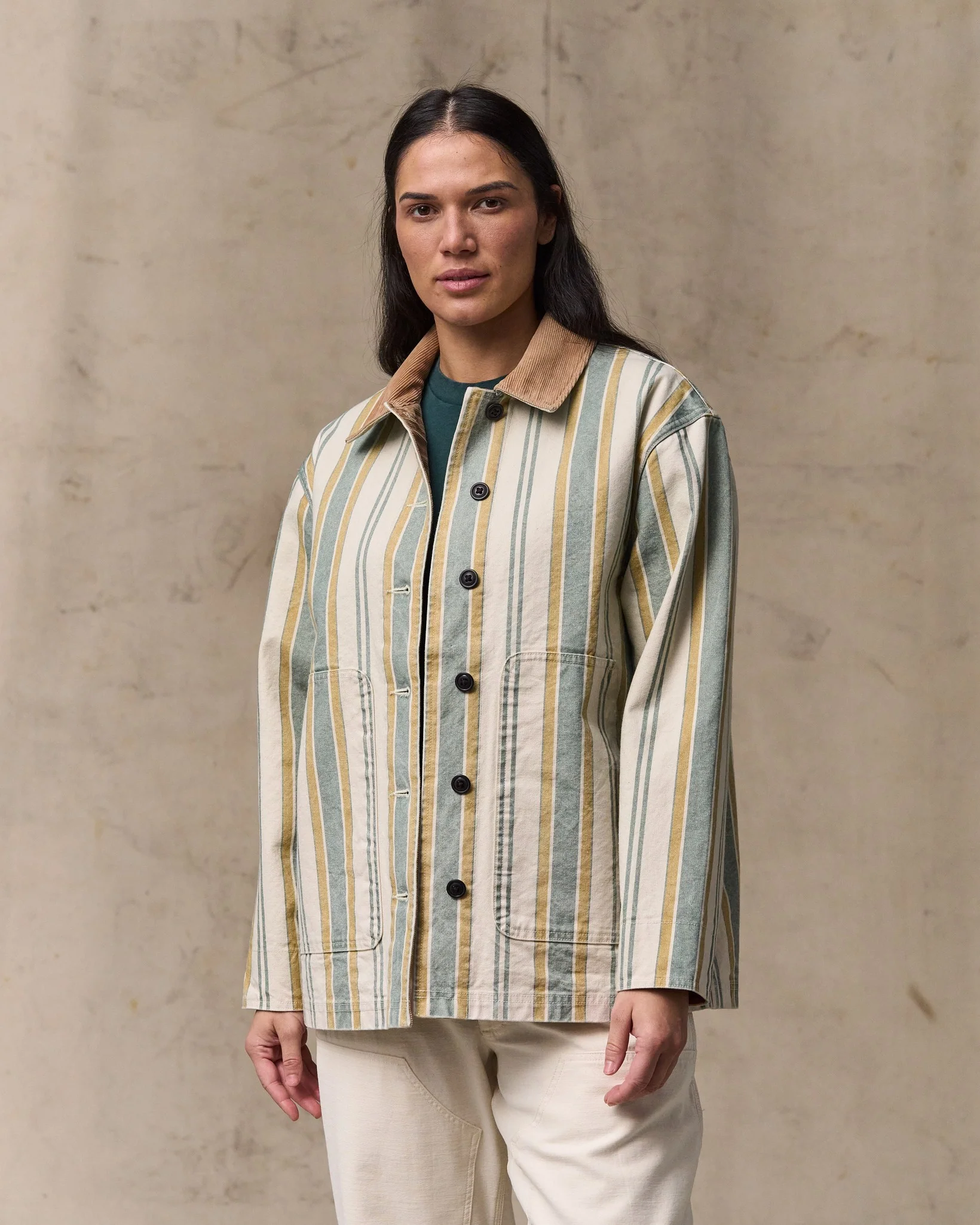 Women's Canvas Barn Coat - Natural / Yellow