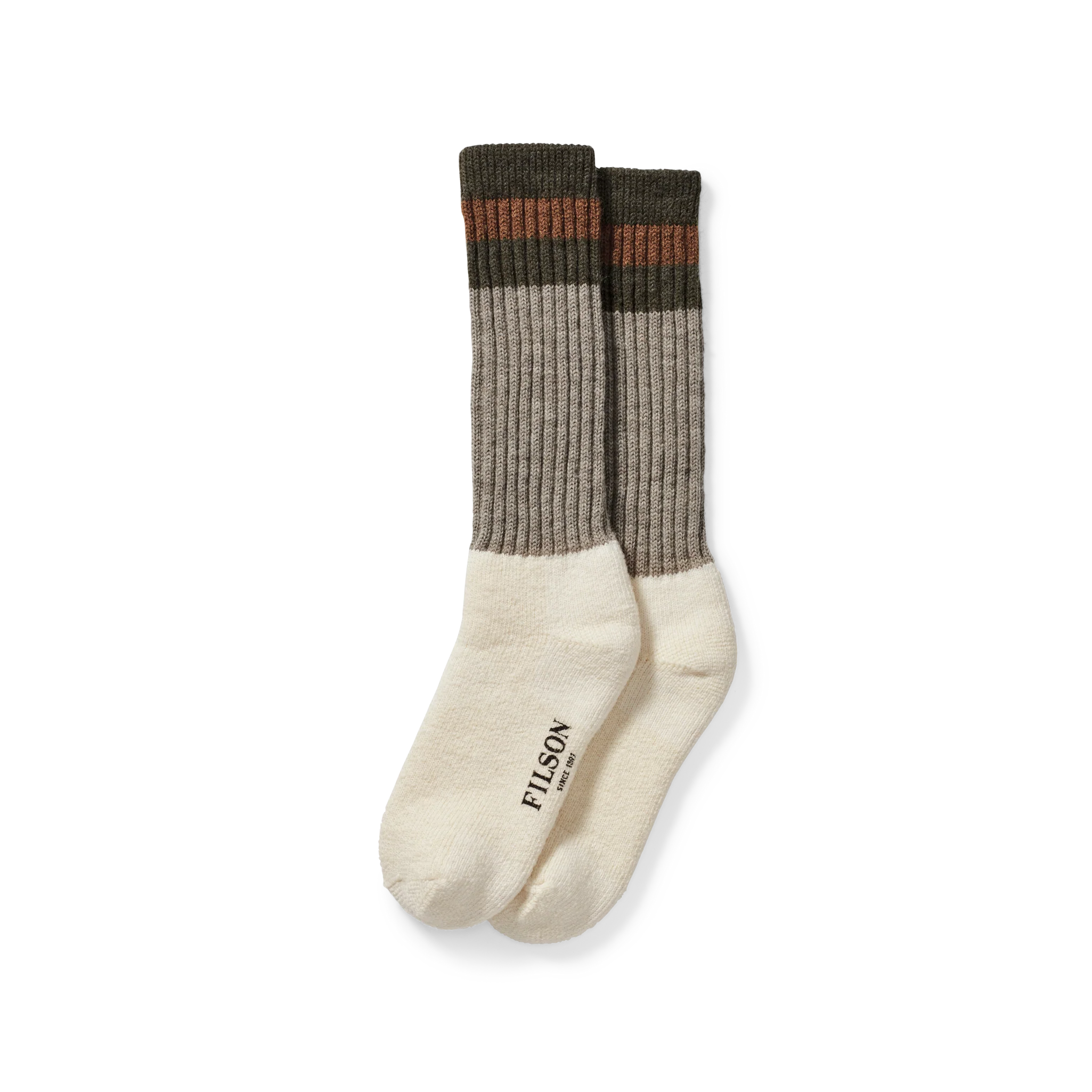 1970s Logger Thermal Socks - Green Brown